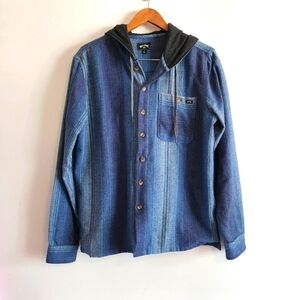 Billabong Men's Baja Flannel Hooded Woven Buttonup Shirt Size S